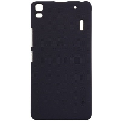 Lenovo K3 Note (A7000) Nillkin Frosted Shield melns plastmasas apvalks + ekrāna aizsargplēve / Vacins.lv