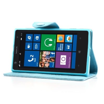 MLT atvēramais Nokia Lumia 1020 gaiši zils futrālis - maciņš / Vacins.lv