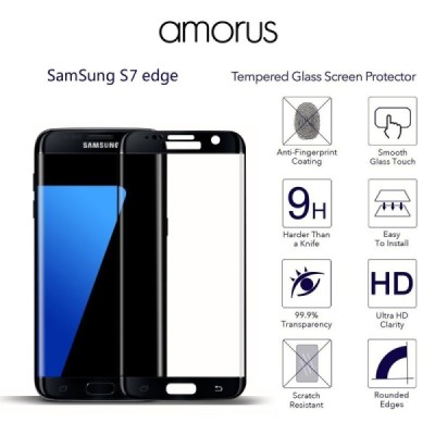 Samsung Galaxy S7 Edge (G935) „Mofi“ 9H Tempered Glass sustiprintos apsaugos juodas pilnai dengiantis apsauginis ekrano stiklas