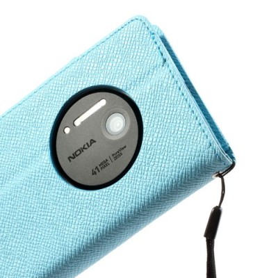 MLT atvēramais Nokia Lumia 1020 gaiši zils futrālis - maciņš / Vacins.lv