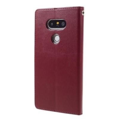 „Mercury“ Bravo Diary atverčiamas LG G5 bordo odinis dėklas - piniginė / Priedai.lt