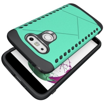 Sustiprintos apsaugos LG G5 H850 mėtinis kieto silikono (TPU) ir plastiko dėklas / Priedai.lt