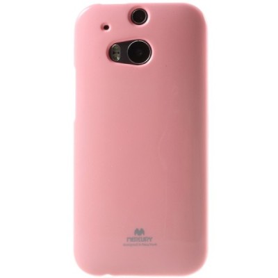 HTC One M8 Mercury gaiši rozs cieta silikona (TPU) apvalks / vacins.lv