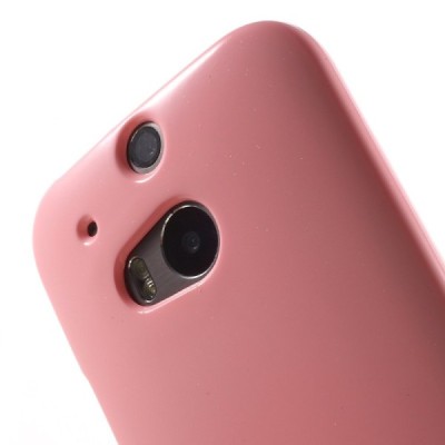 HTC One M8 Mercury gaiši rozs cieta silikona (TPU) apvalks / vacins.lv