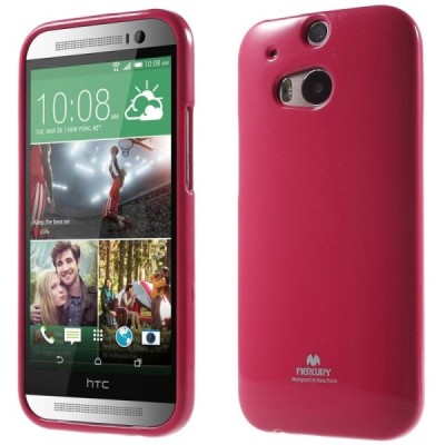HTC One M8 Mercury tumši rozs cieta silikona (TPU) apvalks / vacins.lv