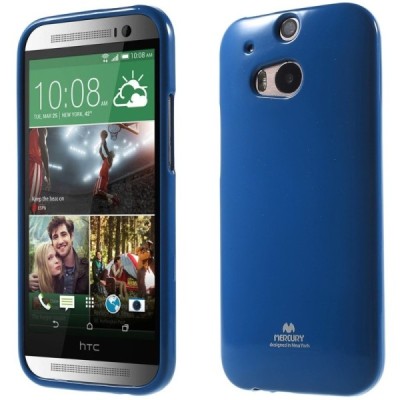 HTC One M8 Mercury tumši zils cieta silikona (TPU) apvalks / vacins.lv