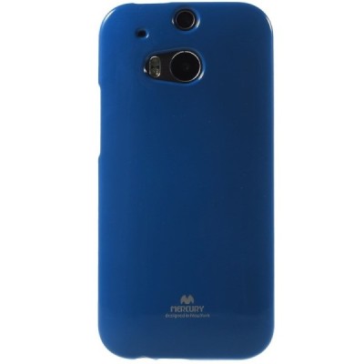 HTC One M8 Mercury tumši zils cieta silikona (TPU) apvalks / vacins.lv