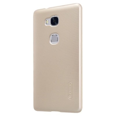 Huawei Honor 5X Nillkin Frosted Shield auksinis plastikinis dėklas + apsauginė ekrano plėvelė / Priedai.lt