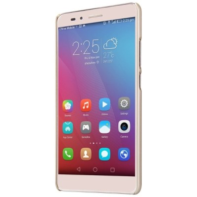Huawei Honor 5X Nillkin Frosted Shield auksinis plastikinis dėklas + apsauginė ekrano plėvelė / Priedai.lt