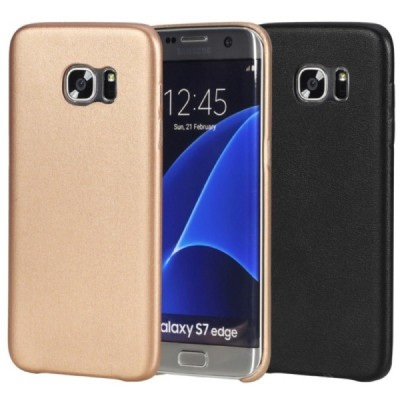 Samsung Galaxy S7 Edge (G935) „Rock“ Slim Leather juodas odinis dėklas - nugarėlė / Priedai.lt