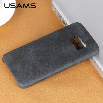 „USAMS“ Slim Leather Samsung Galaxy S7 G930F melns ādas apvalks / Vacins.lv