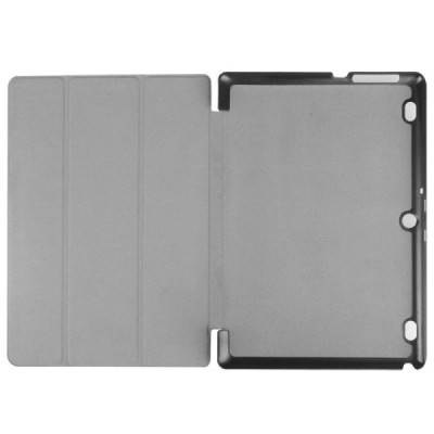 Lenovo Tab2 A10-30 10 atverčiamas juodas odinis dėklas (sulankstomas) / Priedai.lt