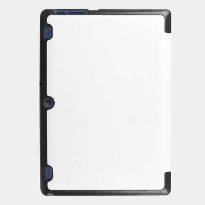 Lenovo Tab2 A10-30 10 atverčiamas baltas odinis dėklas (sulankstomas) / Priedai.lt