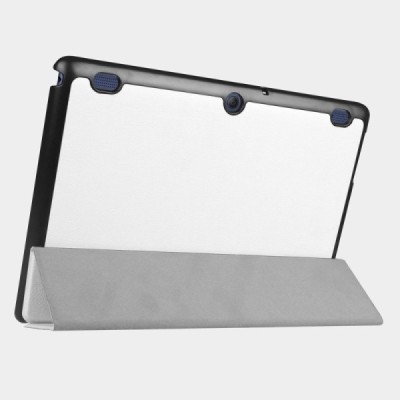 Lenovo Tab2 A10-30 10 atverčiamas baltas odinis dėklas (sulankstomas) / Priedai.lt