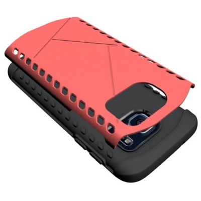 Sustiprintos apsaugos Samsung Galaxy S7 G930 raudonas kieto silikono (TPU) ir plastiko dėklas / Priedai.lt