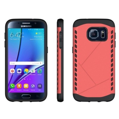Sustiprintos apsaugos Samsung Galaxy S7 G930 raudonas kieto silikono (TPU) ir plastiko dėklas / Priedai.lt