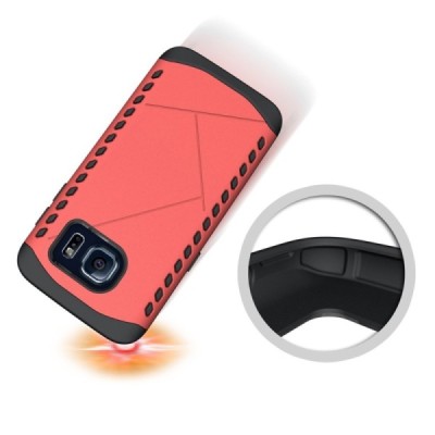 Sustiprintos apsaugos Samsung Galaxy S7 G930 raudonas kieto silikono (TPU) ir plastiko dėklas / Priedai.lt