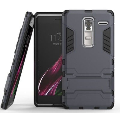 Sustiprintos apsaugos LG Zero (H650E) pilkas kieto silikono (TPU) ir plastiko dėklas / Priedai.lt