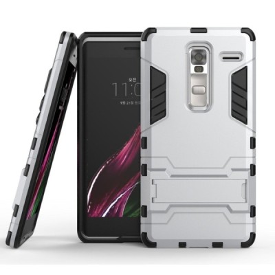 Sustiprintos apsaugos LG Zero (H650E) sidabrinis kieto silikono (TPU) ir plastiko dėklas / Priedai.lt