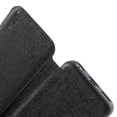 JZZS Apple iPhone 5C atvēramais melns ādas futrālis - maciņš / Vacins.lv