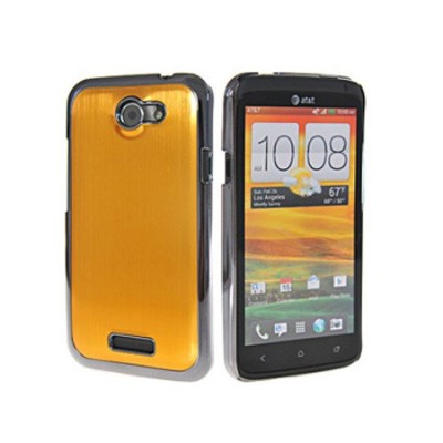 Slīpēta metāla zelts HTC One X apvalks / Vacins.lv