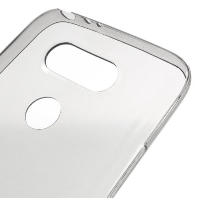 LG G5 (H850) skaidrus (permatomas) kieto silikono TPU ploniausias pasaulyje pilkas dėklas / Priedai.lt