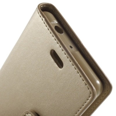 Mercury Sonata atverčiamas Sony Xperia Z3 Compact auksinis odinis dėklas - piniginė / Priedai.lt