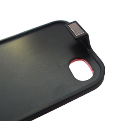 Klasikinis vertikaliai (į apačią, žemyn) atverčiamas rožinis odinis Apple iPhone 4 / 4S dėklas / Priedai.lt