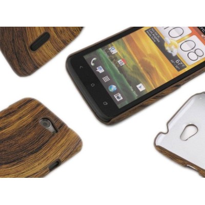 HTC One X plastmasas gaiša koka apvalks / vacins.lv