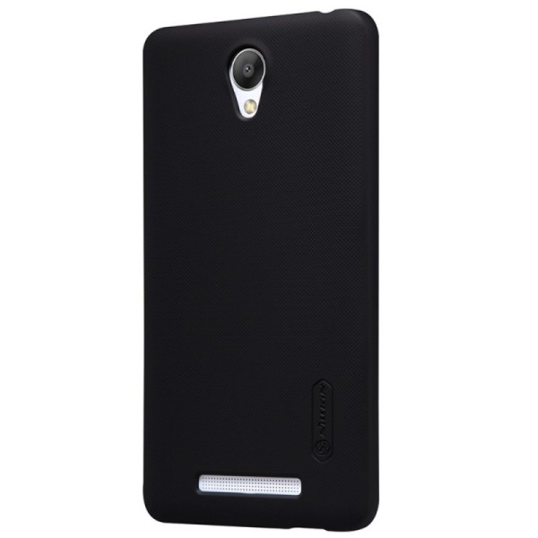 „Nillkin“ Frosted Shield dėklas - juodas + apsauginė ekrano plėvelė (Redmi Note 2)