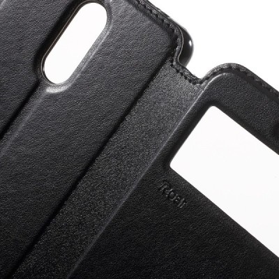 Roar Noble atverčiamas Xiaomi Redmi Note 3, Redmi Note 3 Pro juodas odinis dėklas / Priedai.lt