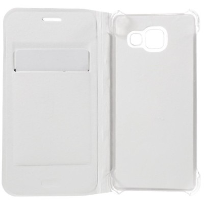 Samsung Galaxy A3 (2016) A310 baltas odinis atverčiamas Smart Wallet dėklas - piniginė / Priedai.lt