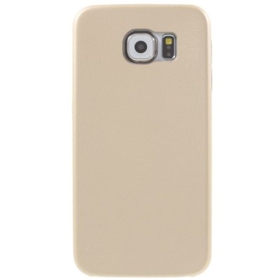 Slim Leather Samsung Galaxy S6 G920F smėlio spalvos odinis dėklas - nugarėlė / Priedai.lt