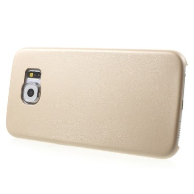 Slim Leather Samsung Galaxy S6 G920F smėlio spalvos odinis dėklas - nugarėlė / Priedai.lt