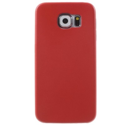 Slim Leather Samsung Galaxy S6 G920F sarkans ādas apvalks / Vacins.lv