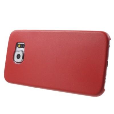 Slim Leather Samsung Galaxy S6 G920F sarkans ādas apvalks / Vacins.lv
