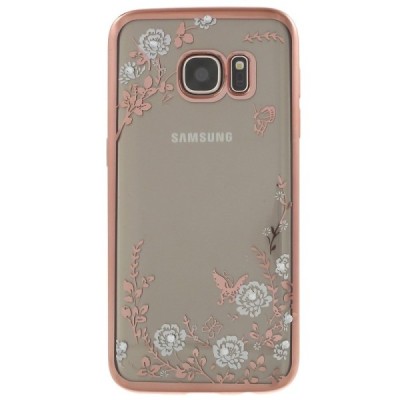 Samsung Galaxy S7 (G930) „Nature“ cieta silikona (TPU) dzidrs apvalks - rozs / vacins.lv