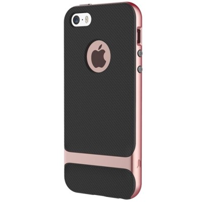 „Rock“ Royce pastiprinātas aizsardzības melns rozā krāsā Apple iPhone 5 (5s, SE) apvalks / Vacins.lv