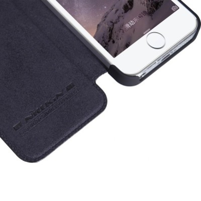 Greznais „Nillkin“ Qin sērijas ādas atvērams melns Apple iPhone 5 (5s, SE) maciņš / Vacins.lv