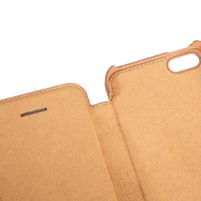 Greznais „Nillkin“ Qin sērijas ādas atvērams brūns Apple iPhone 5 (5s, SE) maciņš / Vacins.lv