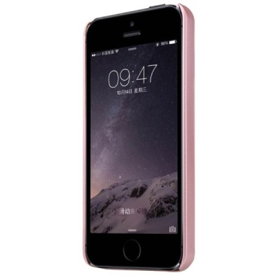 Apple iPhone 5S Nillkin Frosted Shield rozs plastmasas futrālis + ekrāna aizsargplēve / Vacins.lv