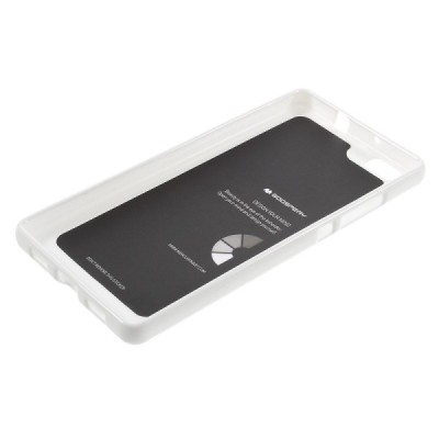 Huawei P8 Lite Mercury baltas kieto silikono TPU dėklas - nugarėlė / Priedai.lt