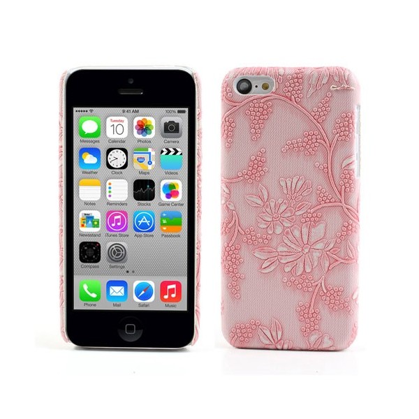 „Ziedi“ plastmasas apvalks - rozs (iPhone 5C)