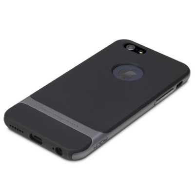 „Rock“ Royce pastiprinātas aizsardzības melns apmales pelēkā krāsā Apple iPhone 6 (6s) apvalks / Vacins.lv