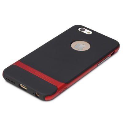 „Rock“ Royce pastiprinātas aizsardzības melns apmales sarkanā krāsā Apple iPhone 6 (6s) apvalks / Vacins.lv