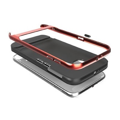 „Rock“ Royce pastiprinātas aizsardzības melns apmales sarkanā krāsā Apple iPhone 6 (6s) apvalks / Vacins.lv
