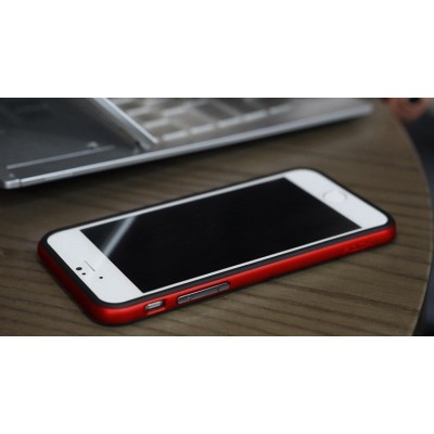„Rock“ Royce sustiprintos apsaugos Apple iPhone 6 Plus (6s Plus) juodas raudonos spalvos apvadais kieto silikono (TPU) ir plasti