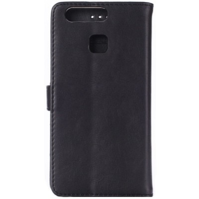 Huawei P9 atvēramais ādas melns retro maciņš (maks) / Vacins.lv