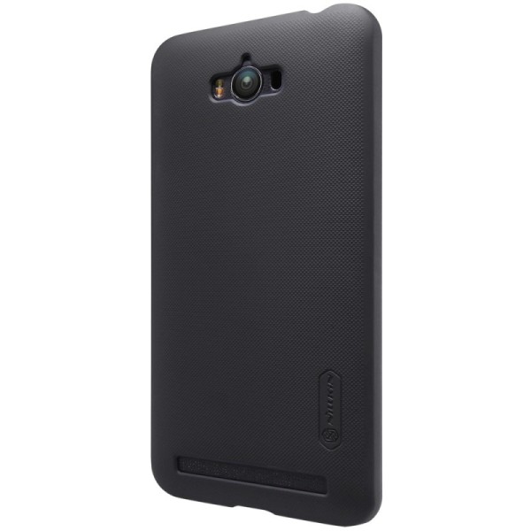„Nillkin“ Frosted Shield dėklas - juodas + apsauginė ekrano plėvelė (Zenfone Max)