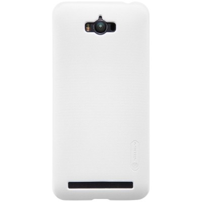 Asus Zenfone Max (ZC550KL) Nillkin Frosted Shield baltas plastikinis dėklas + apsauginė ekrano plėvelė / Priedai.lt